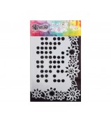 Dylusions Stencil Dotted Flowers 5x8 by Crafters Workshop *